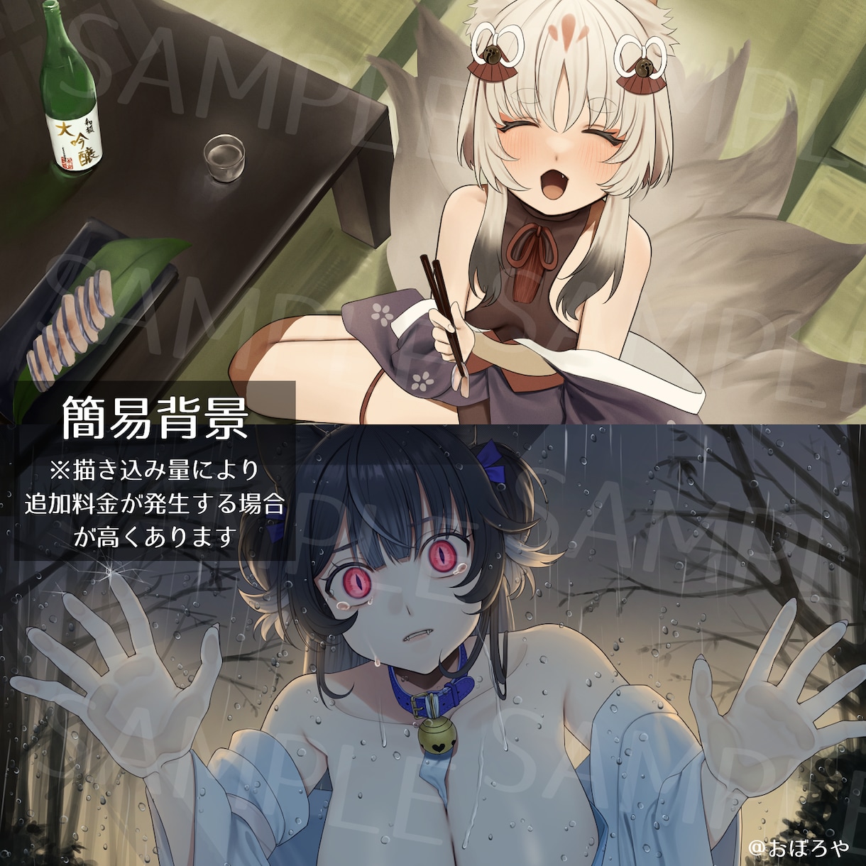 一枚絵制作します 和系やロリータが特に相性がいいです イメージ3