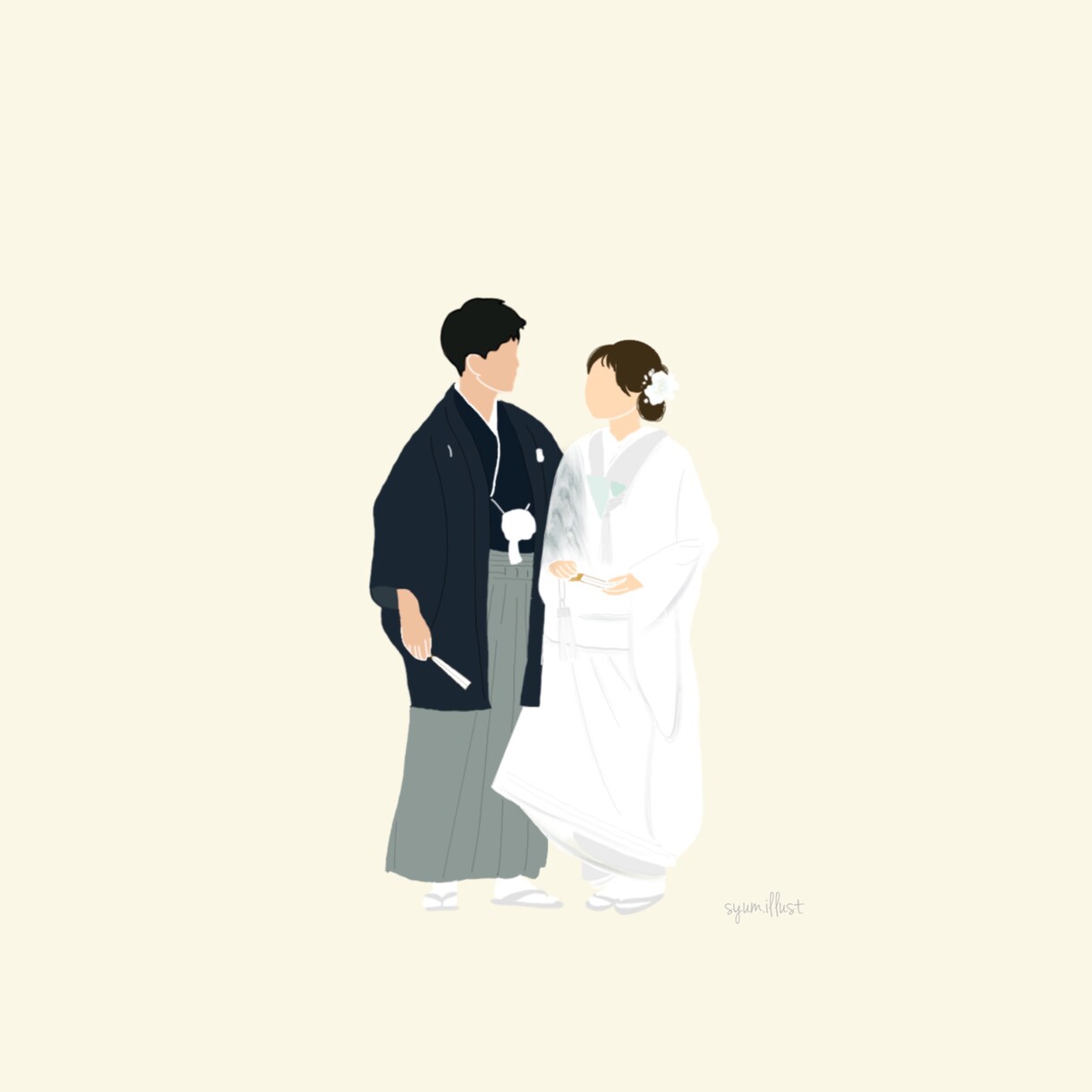 思い出に残るウェディングイラストを作成します シンプルタッチのおしゃれなウェディングイラストです♪ イメージ6