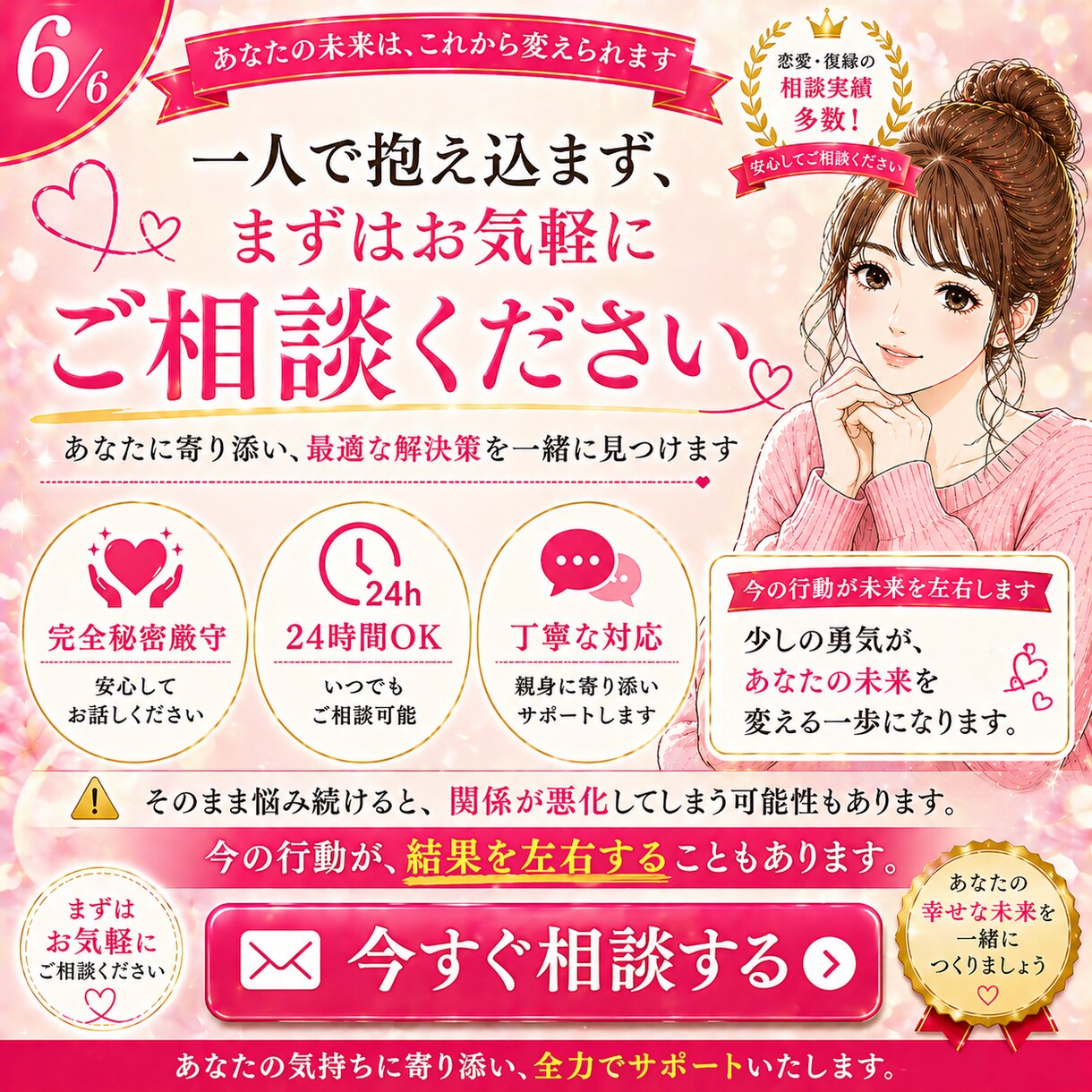 既読無視、復縁の悩みを整理し行動提案します 今どう動くべきかを具体的に提案 イメージ6