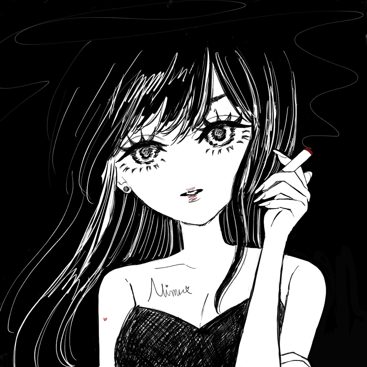 女の子のアイコン用イラストを描きます 病み系やクール系の女の子の顔を描くのが得意です イメージ3