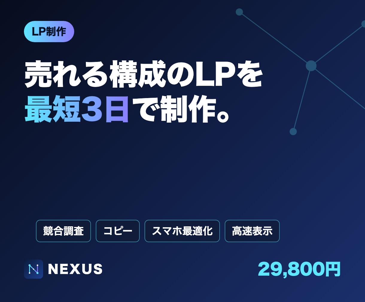売れる構成のLPを最短3日で制作します 競合調査・コピー込み｜スマホ最適化・高速表示 イメージ1