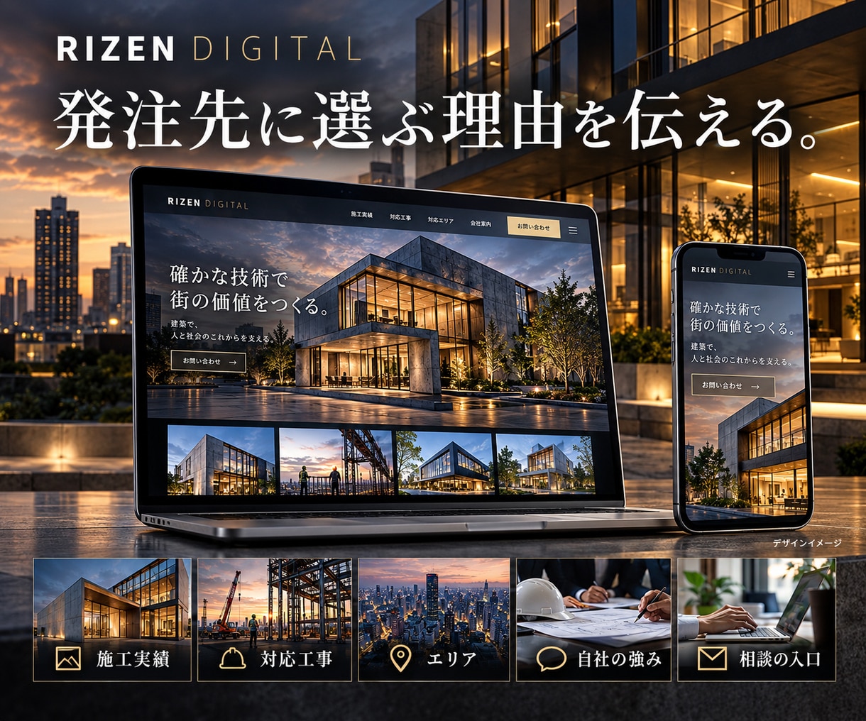 建設会社の採用・元請獲得HPを制作します 職人採用と直接受注を強化するSEO・AIO対応サイト イメージ5