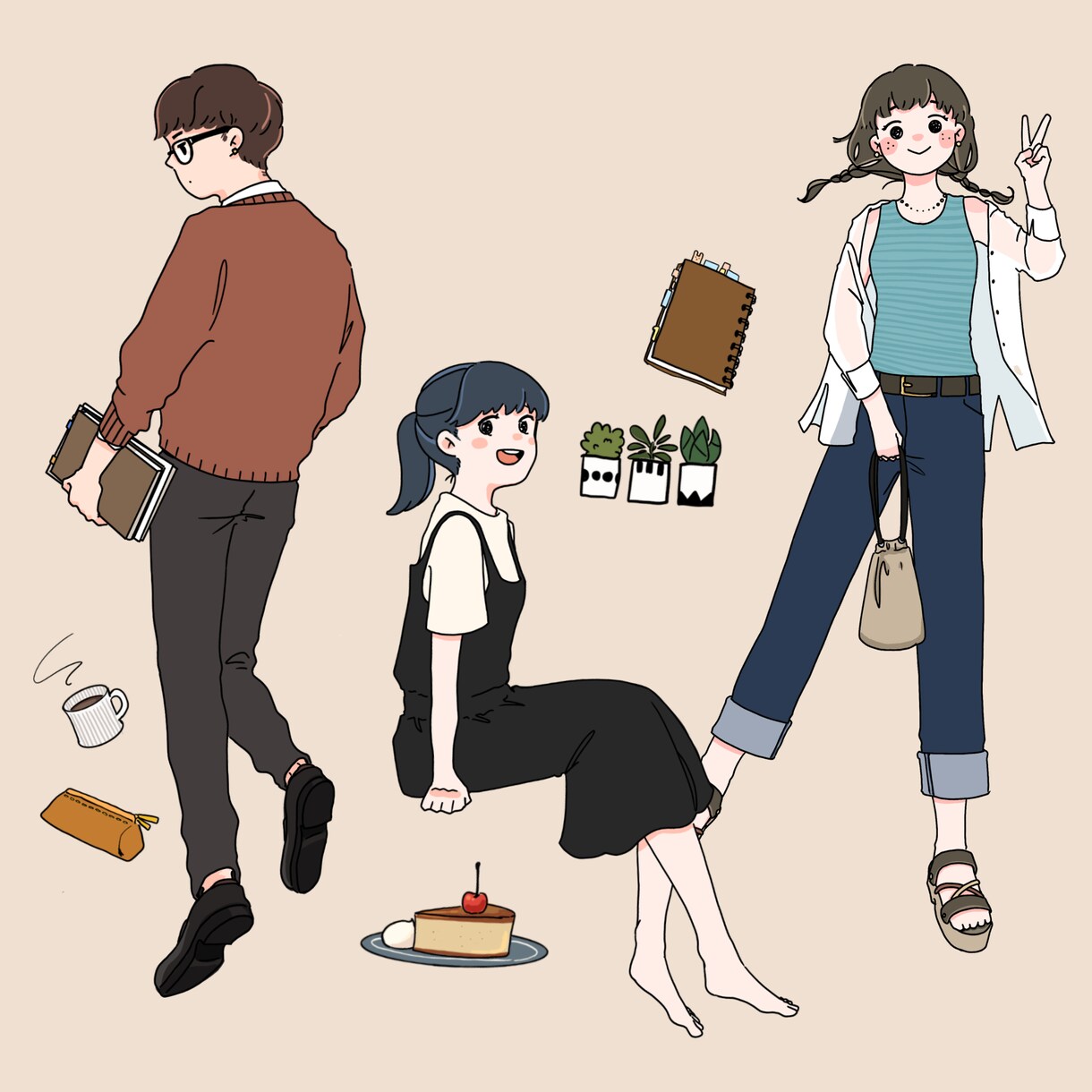 ゆるくてシンプルなイラスト作成します 商用利用可！　アイコンやカットイラストにいかがでしょうか？ イメージ3