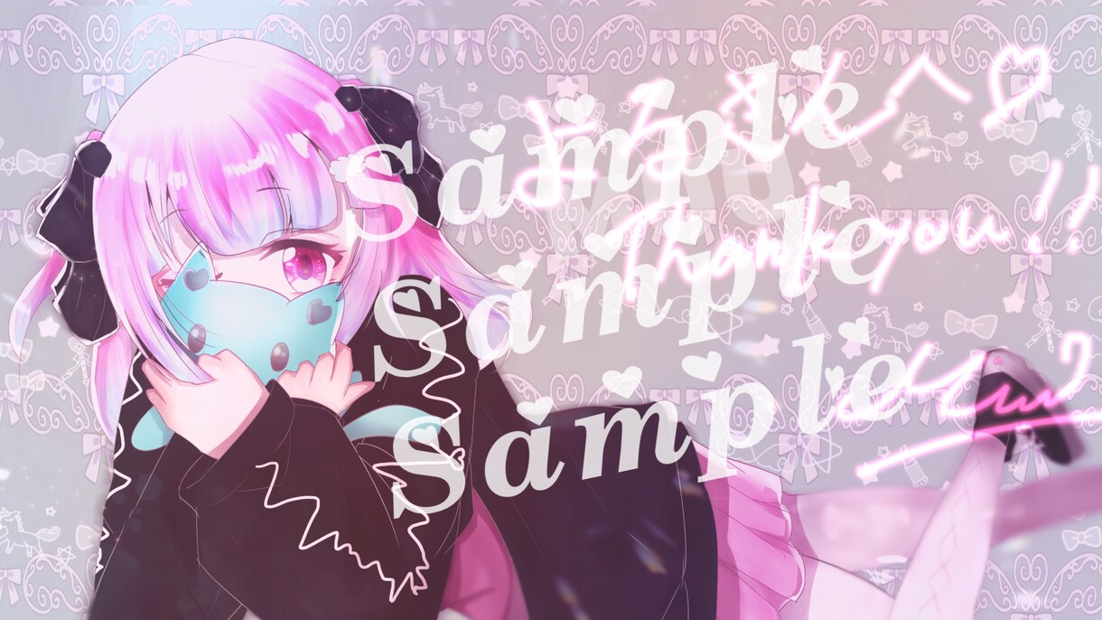 動画サムネイル,アイコン,夢絵,ペア画など描きます きらきらゆめかわいい絵柄☆デフォルメ等身選べます✐☡ イメージ2