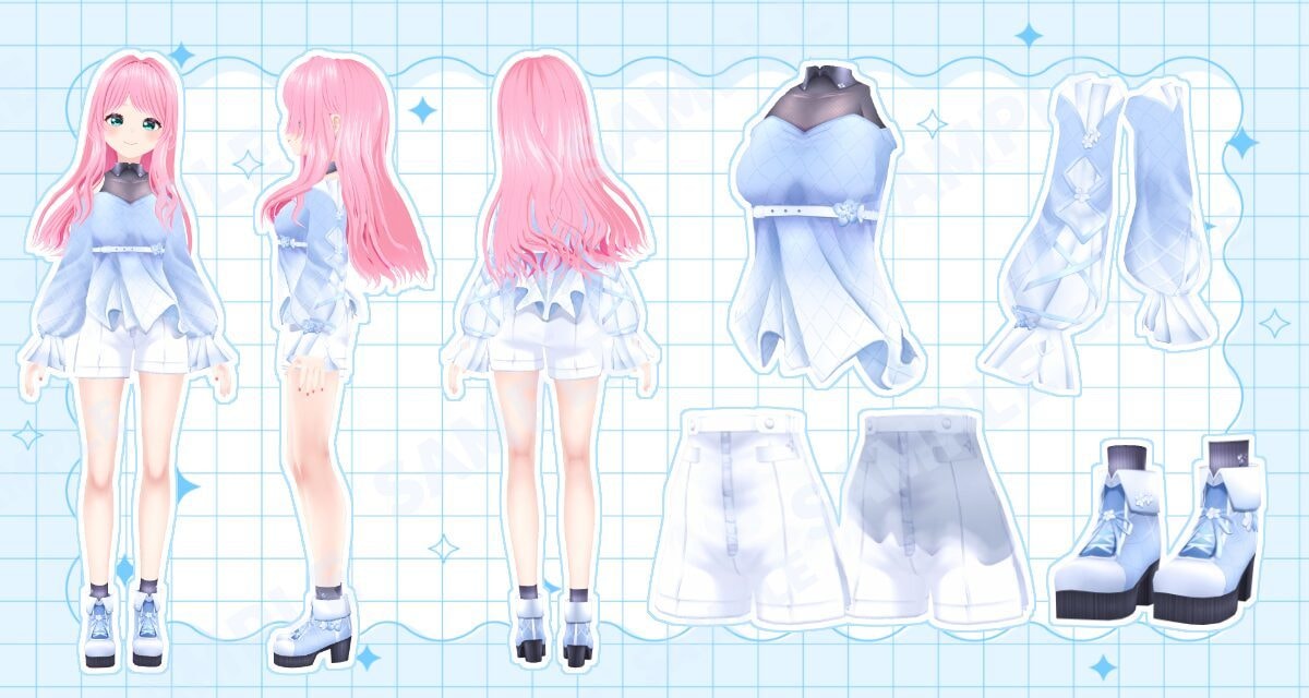 著作権譲渡オリジナルvroid+フルコーデ衣装ます VRchatやcluster等で即使用可 イメージ1