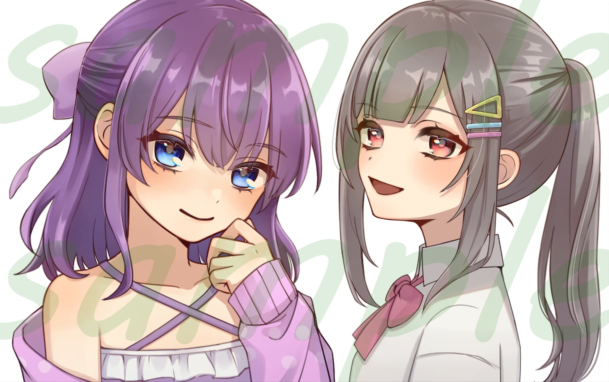 アイコン、サムネなどに！かわいいイラスト描きます アイコン、ヘッダー、歌ってみたに自分だけのイラストをどうぞ！ イメージ2