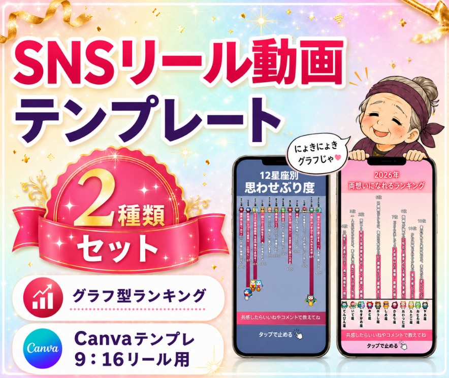12タイプ別グラフ診断テンプレ2種類セット届けます SNS集客に貢献！12アニマル、12星座、誕生月、性格診断に イメージ1