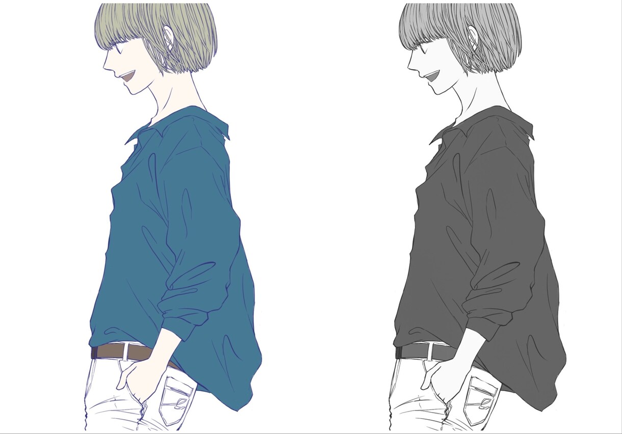 ペアファッションのイラスト描きます 写真は恥ずかしいけどあの日の思い出を残したい、という方に イメージ6