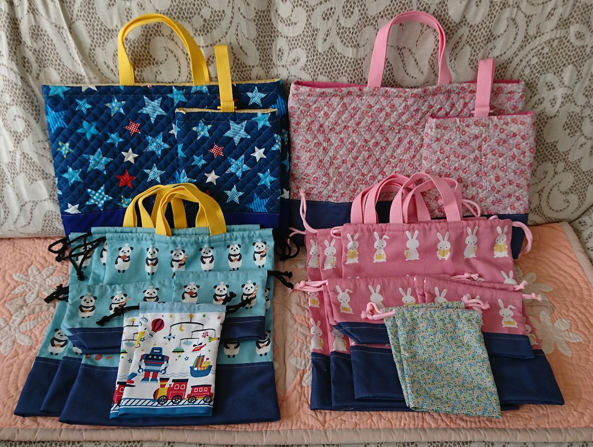 入園・入学グッズの縫製代行を承ります 幼稚園のバザーに多数の出品実績があります イメージ1