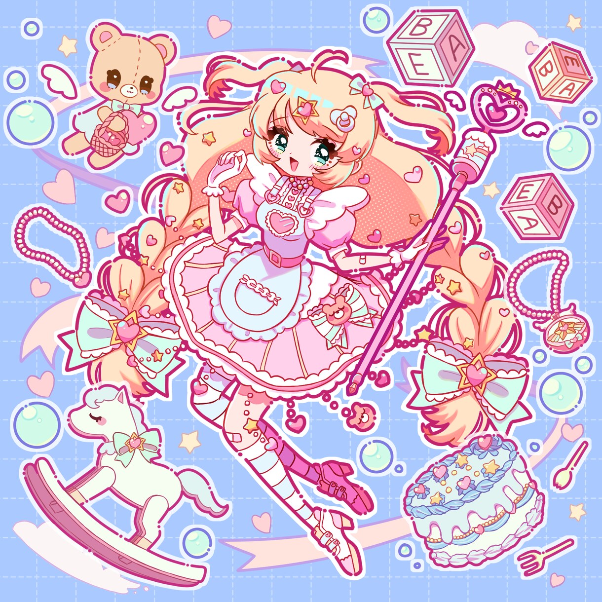ポップでファンシーな可愛いイラスト描きます MV、歌ってみた、アイドルグッズ、CDジャケなどに！ イメージ7