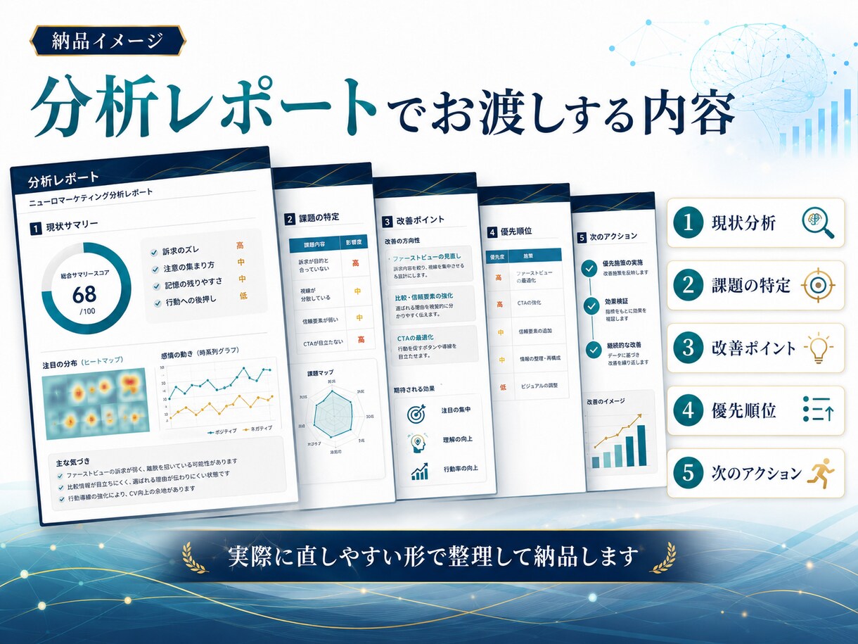 売れない原因を分析レポート化します 脳科学×マーケティング視点で改善点を見える化 イメージ3