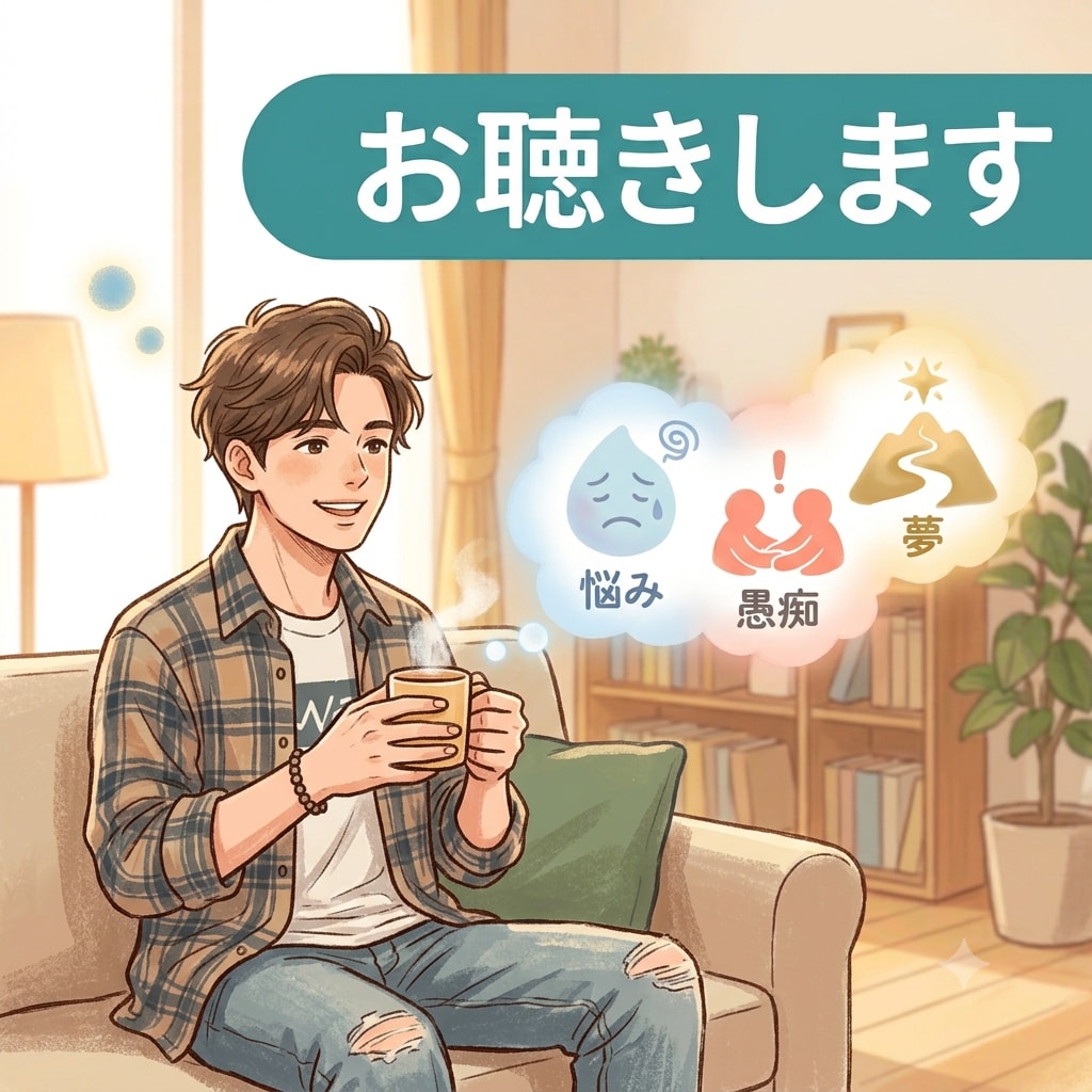 あなたのお話、じっくりお聴きします 〜ちょっとしたお悩みでも、日頃の愚痴でも、将来の夢でも〜 イメージ1