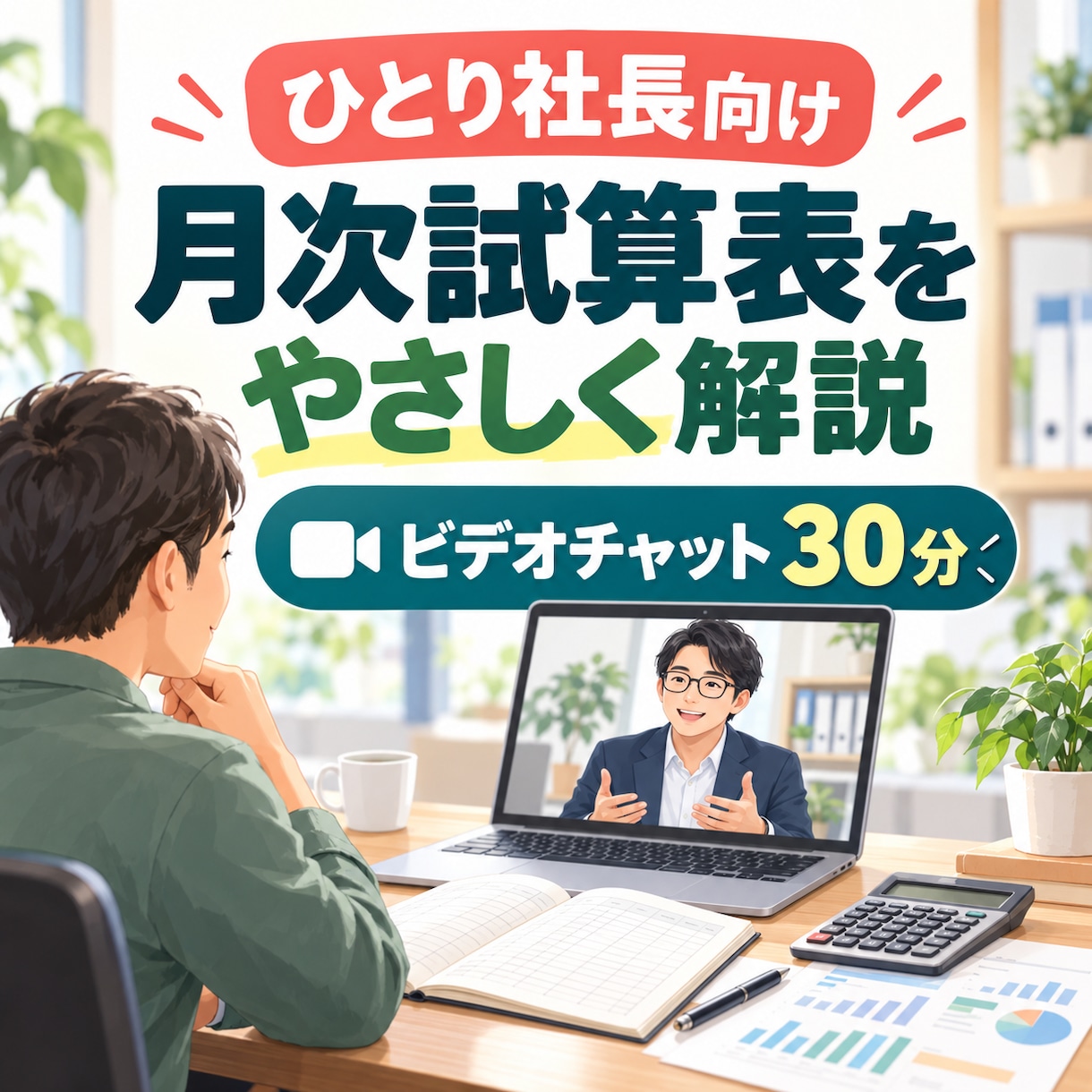 ひとり社長向けに月次試算表の見方を説明します 数字が苦手な方にも、月次試算表の見方をやさしく解説 イメージ1