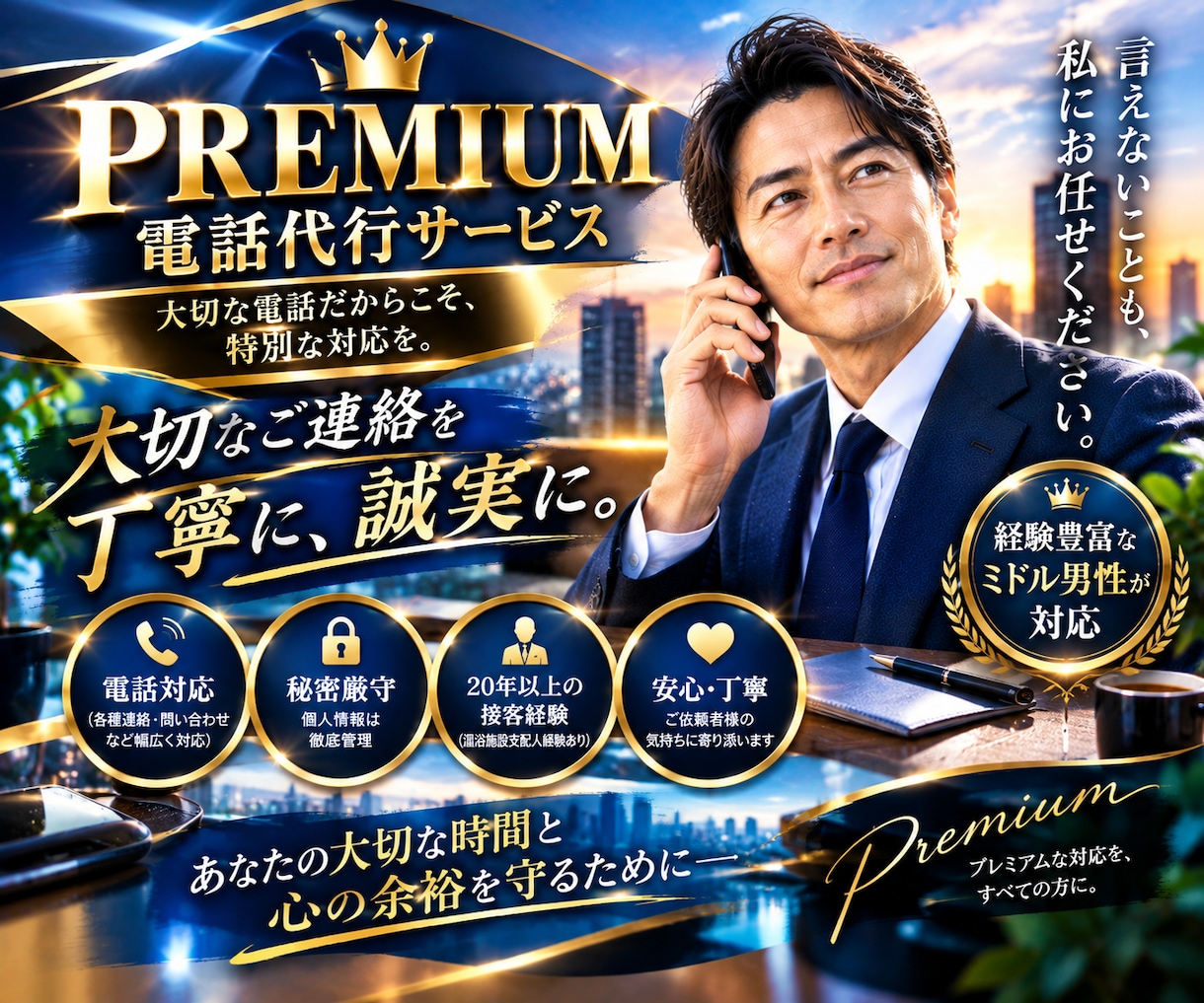 PREMIUM電話代行◆複雑な電話を代行いたします 【任せられる電話へ】御依頼者様の心理的負担を軽減いたします！ イメージ1