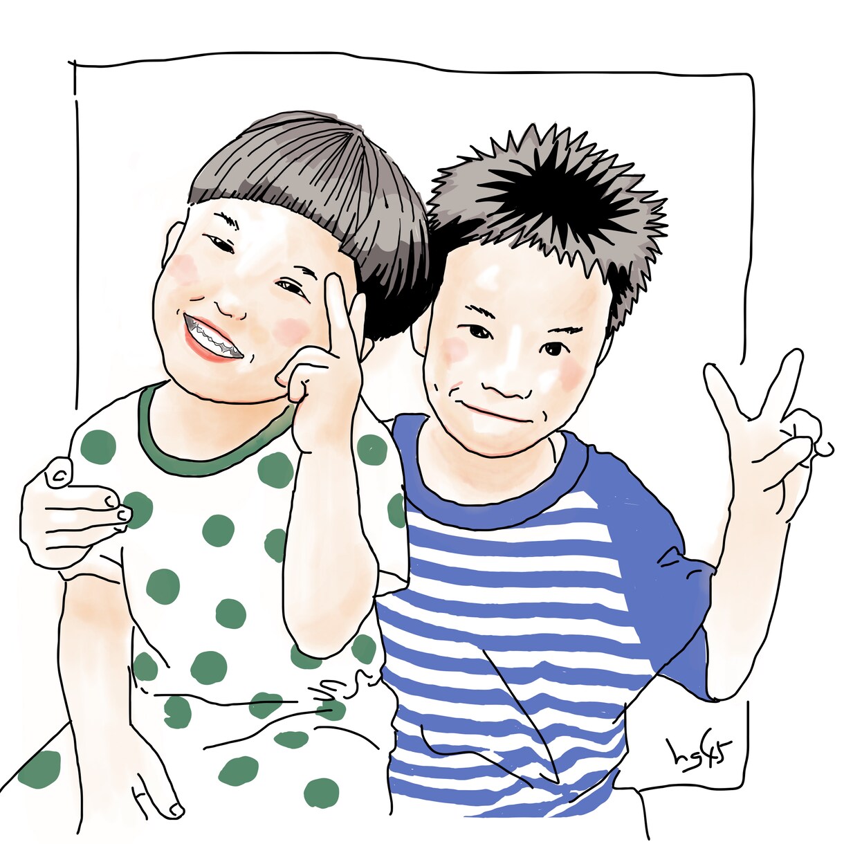 お写真からイラスト作成致します 結婚式の記念やお誕生日などのお祝い、ペットのイラストもOK！ イメージ6
