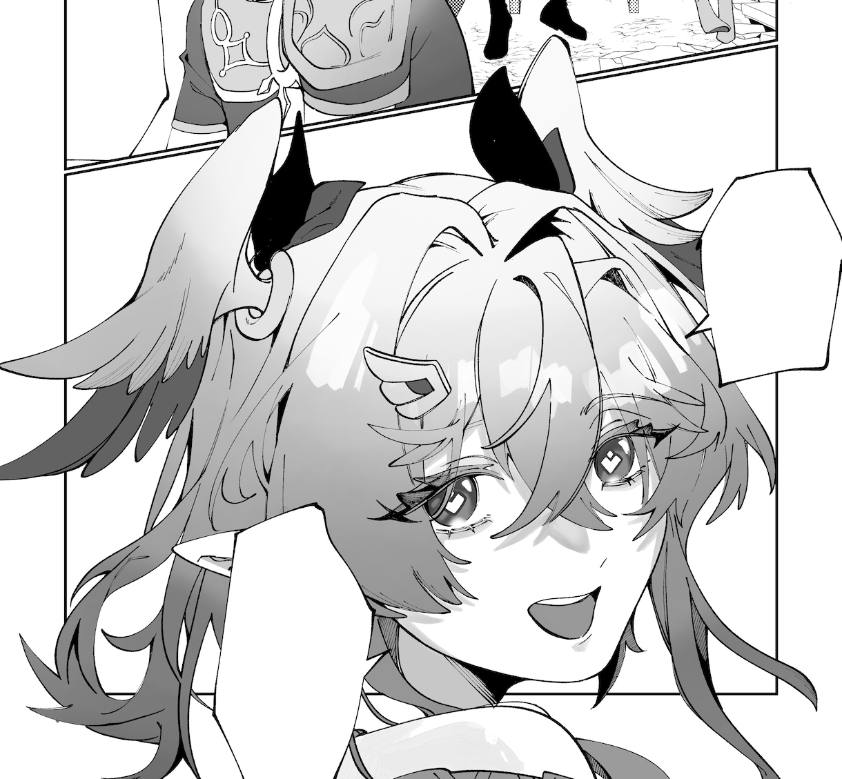 今時の絵柄で白黒漫画を描きます 可愛い女の子から大男まで、色々なキャラクターが描けます イメージ1