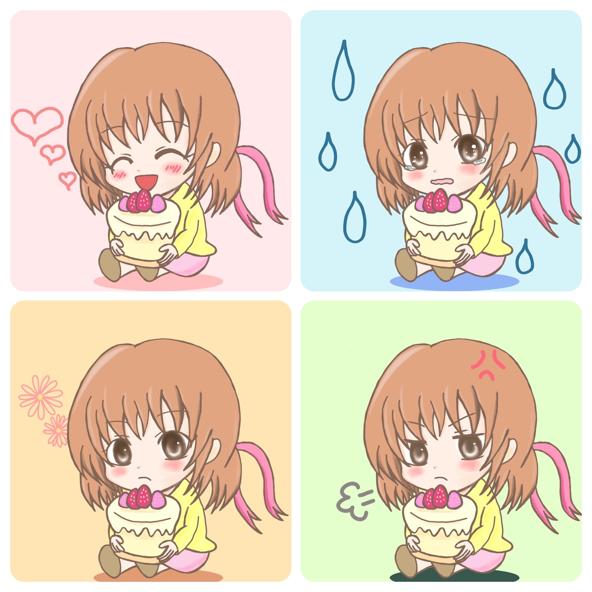 表情差分対応！ゆるカワミニキャラ描きます 可愛くて親しみやすいデフォルメキャラをお描きします！ イメージ1
