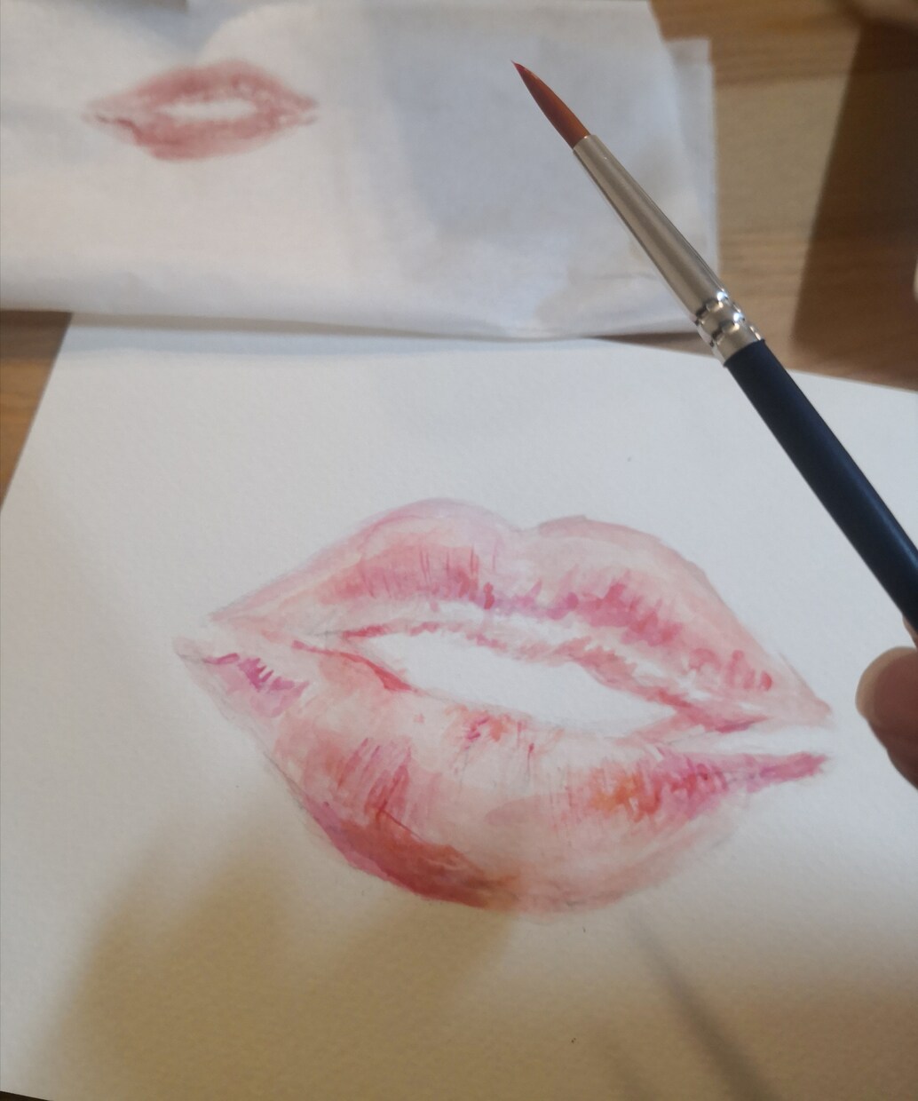 あなた唇をオシャレなインテリア絵画にします たった一つしかない個性的な水彩画をお部屋に一つ如何ですか？ イメージ2