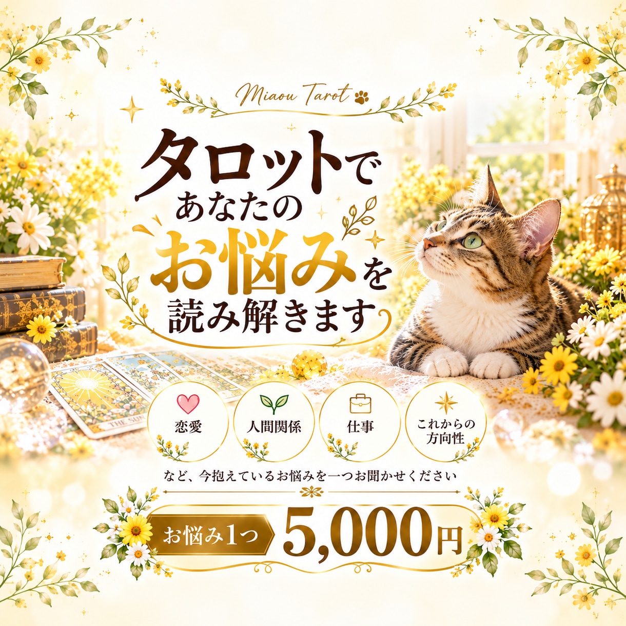 タロットであなたのお悩みを読み解きます 今のあなたに必要なメッセージを丁寧にお届けします イメージ1