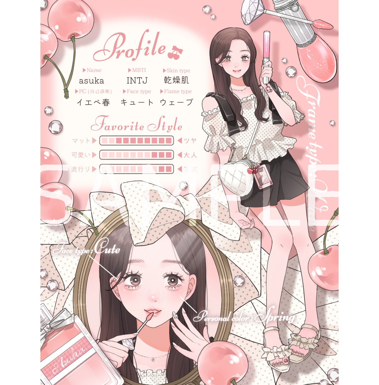 あなただけのプロフイラスト描きます MBTIなどあなたの好きな情報を盛り込めます♡文字なしも可！ イメージ1
