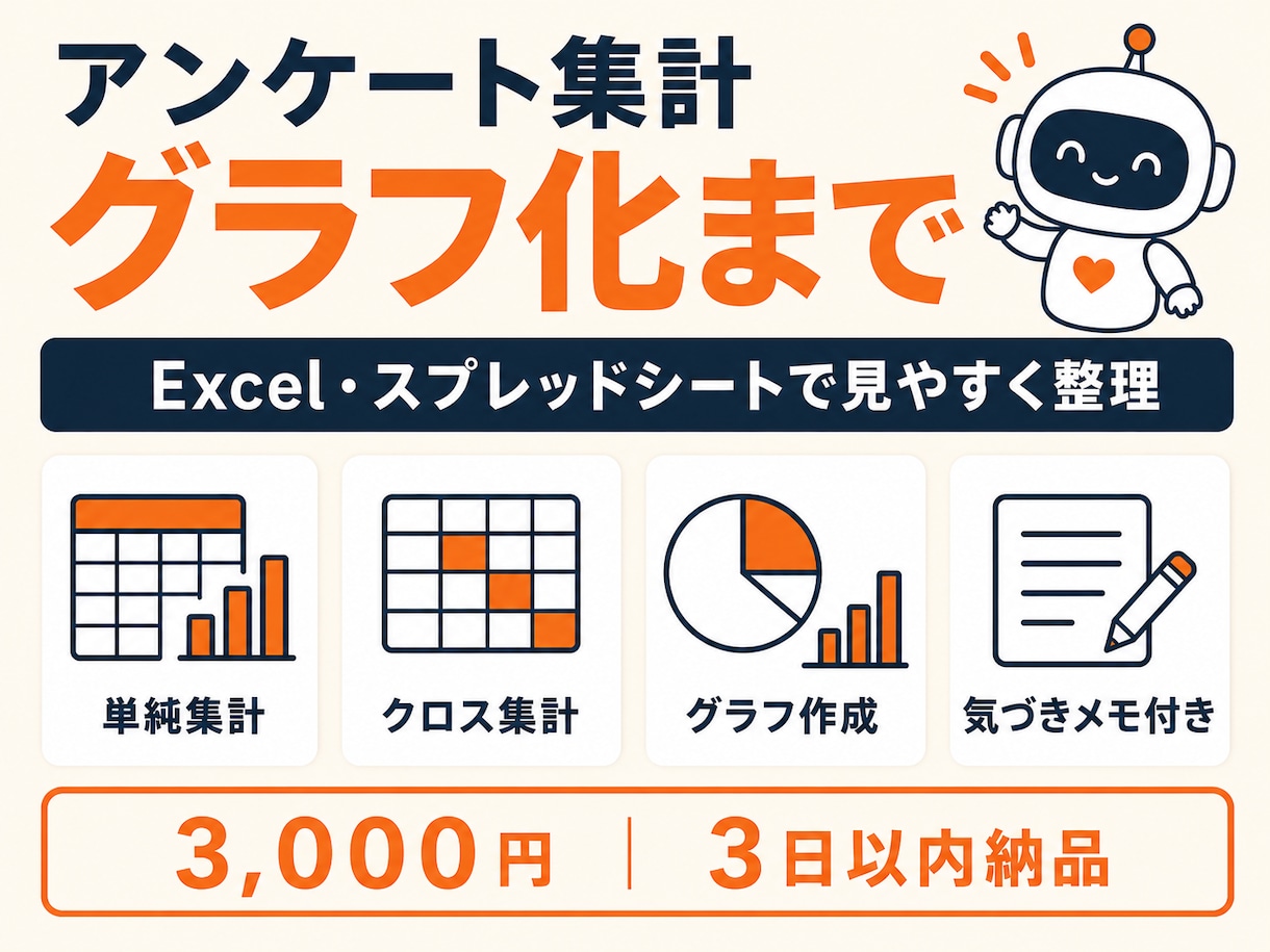 アンケート結果を集計してグラフにします Excelで単純集計からクロス集計・グラフまで作成 イメージ1