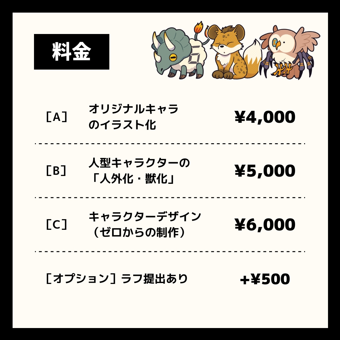 ポップで可愛いデフォルメイラスト描きます 【人外/ケモノ】キャラクターデザインもOK！ イメージ3