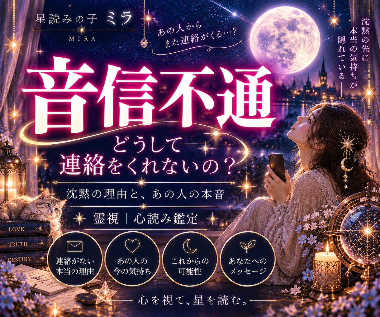 連絡が来ないあの人の本音と沈黙の理由を霊視します 返信がない理由・今の本音・二人の心の距離を読み解きます イメージ1