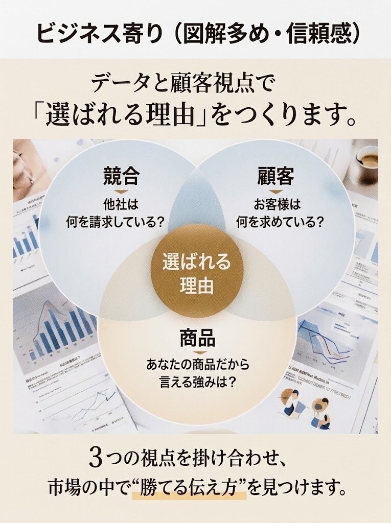 売れる理由を分析し、刺さるキャッチコピー作ります 商品企画の現役リーダーが競合・顧客から強みを言語化 イメージ3