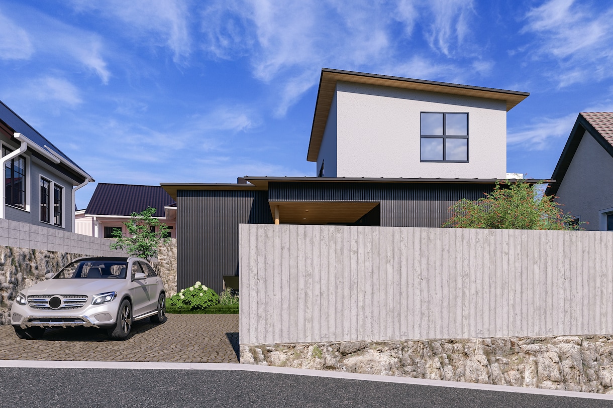 現役一級建築士が住宅の外観CGパースを作成します 現役一級建築士が作成するパースにより、おもいをかたちにします イメージ1