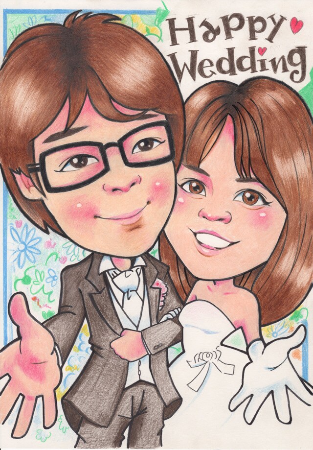 写真を元に高品質な似顔絵をお描きします 可愛い感じの二頭身キャラも製作致します。 イメージ9