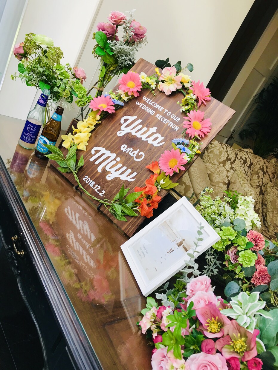 手書き風ウェルカムボードのデザインを制作します 結婚式・開店祝いに、想いを込めた1枚を。 イメージ2