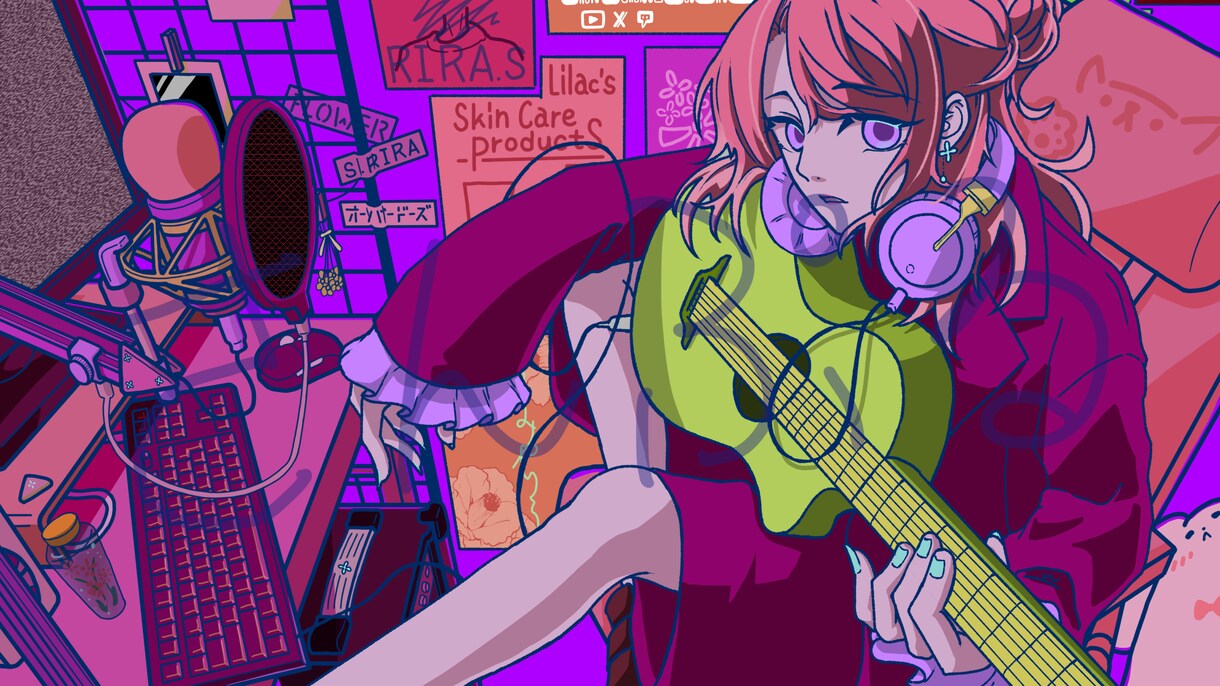 歌ってみた応援します 歌ってみたで使える1枚のイラストを作成します！ イメージ1