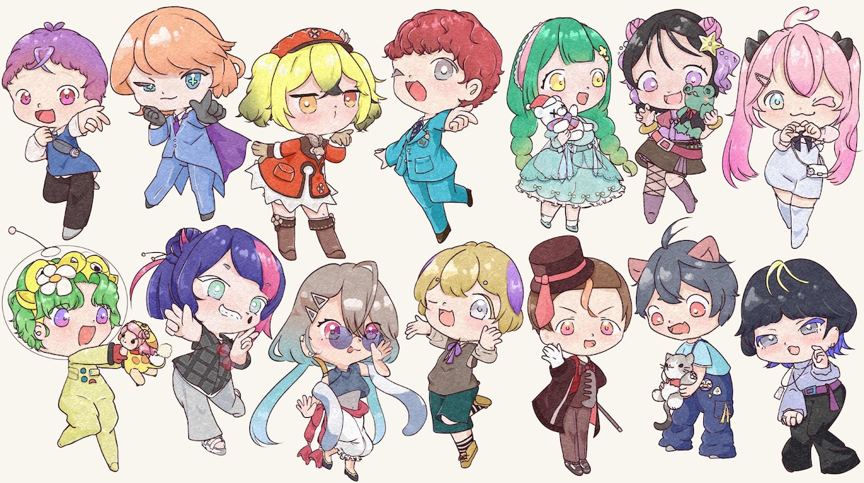 デフォルメイラスト制作します 商用利用可！かわいいミニキャラ制作します！ イメージ1