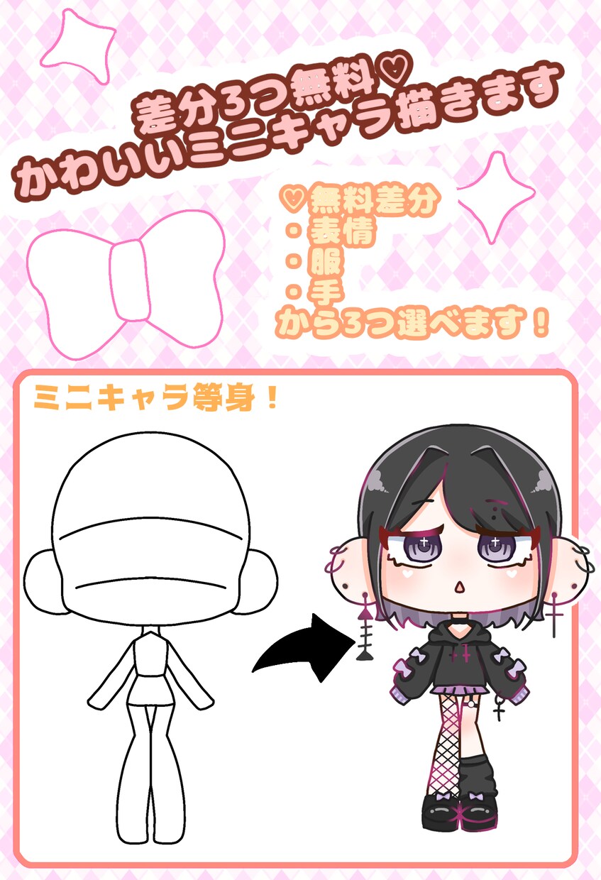あなただけのかわいいミニキャラ描きます あなたの『好き』を詰め込んだミニキャラ制作 イメージ1
