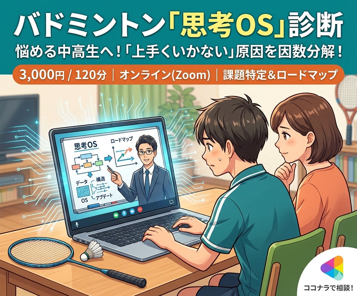 試合動画を分析し、勝てない原因をPDFで整理します 毎日練習しても「何がダメか」分からない君へ イメージ1