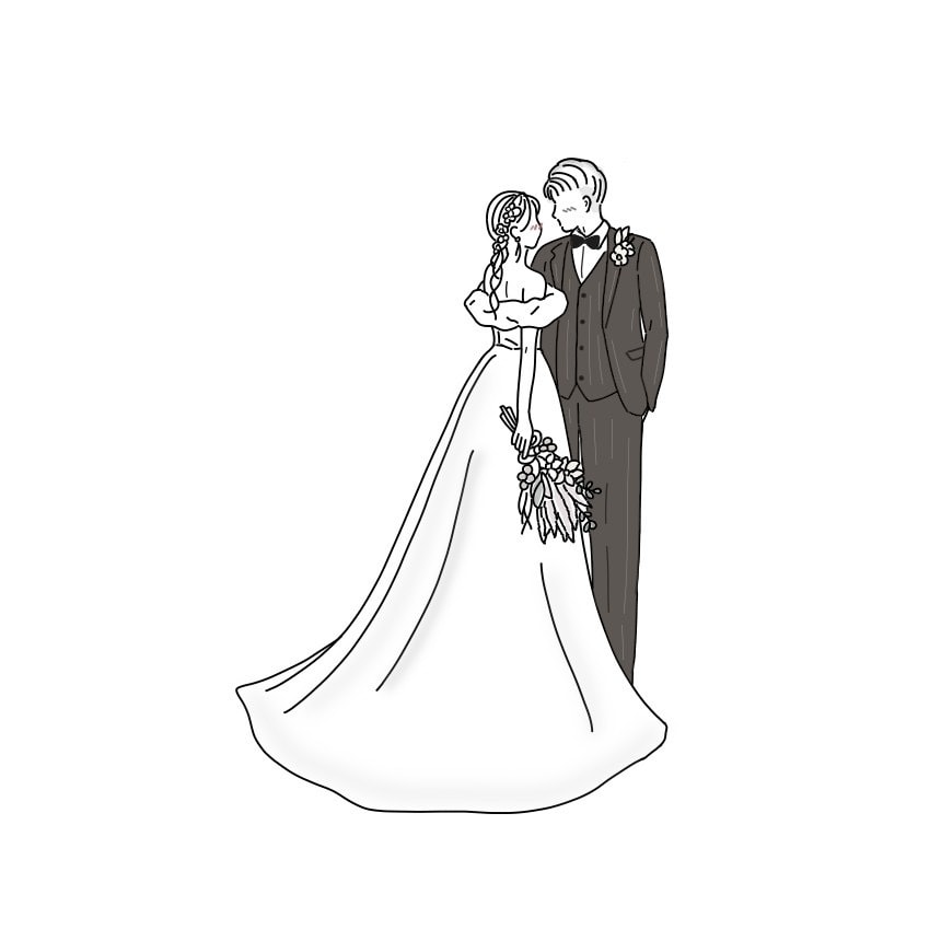 結婚式用のイラストを作成します ウェルカムボード、ウェルカムスペースに飾るアイテム イメージ1