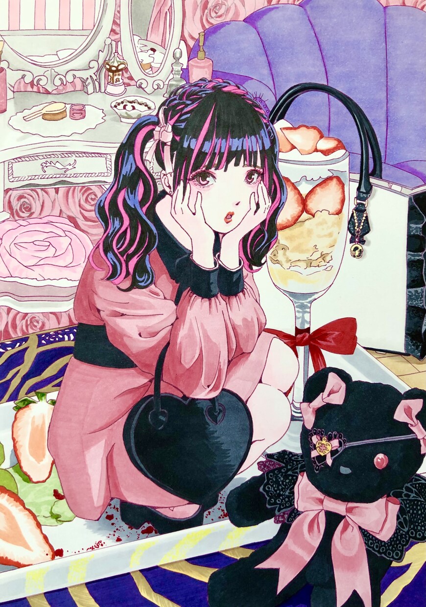 A5サイズのイラスト販売します 制作してきたA5サイズのイラストを額装して販売いたします。 イメージ3