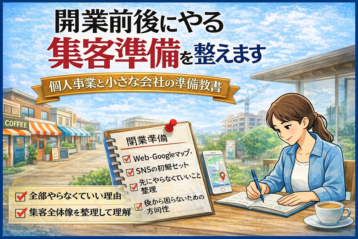 バタバタしない為に開業前後にやる集客準備を教えます 後から集客に困らないためのWeb準備の教科書です イメージ1