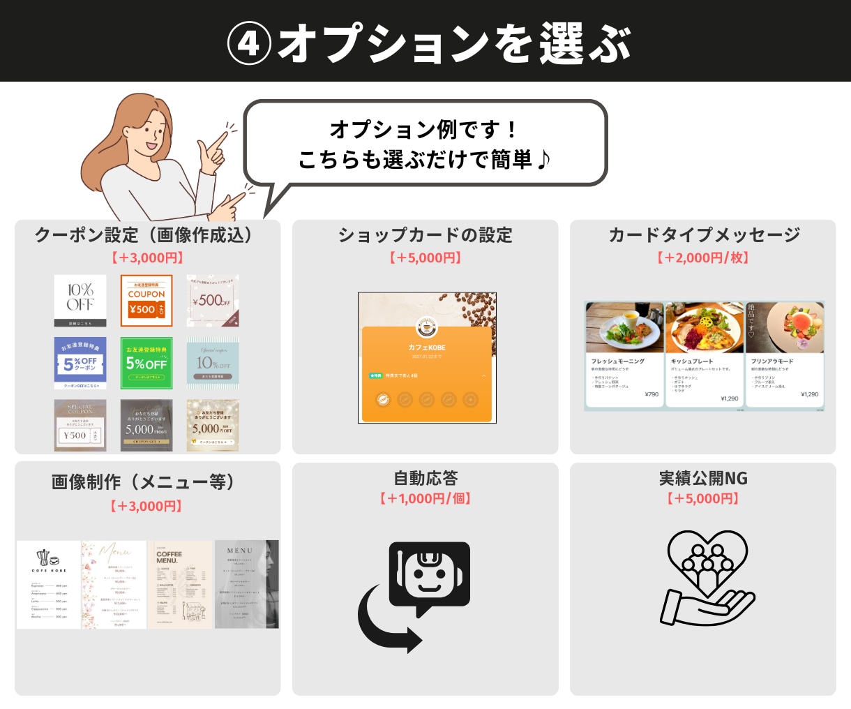 ４ステップで分かりやすい！公式LINEを構築します 「これを選べば大丈夫」な形から、LINEを始めませんか？ イメージ7