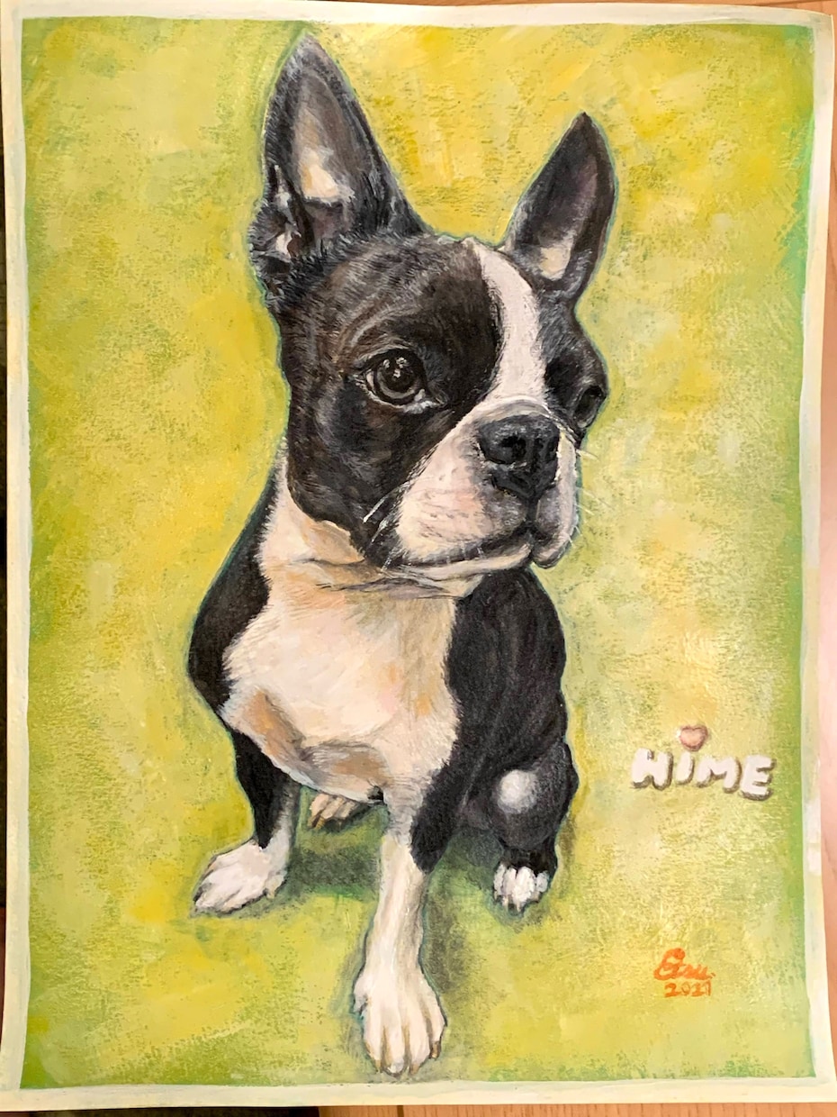 写真から愛犬の似顔絵を描きます 大切な家族の一枚を形に虹の橋を渡った子の思い出にいかが？ イメージ5