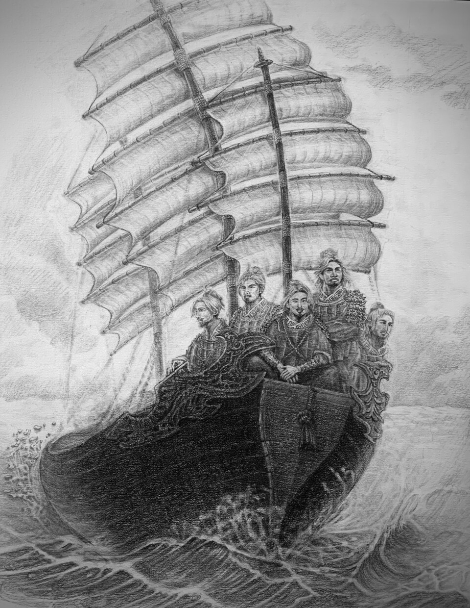 歴史・古代史などの人物風景画をモノクロで描きます 文章に添える白黒の挿絵を描きます。歴史や文献、古代史など。 イメージ2