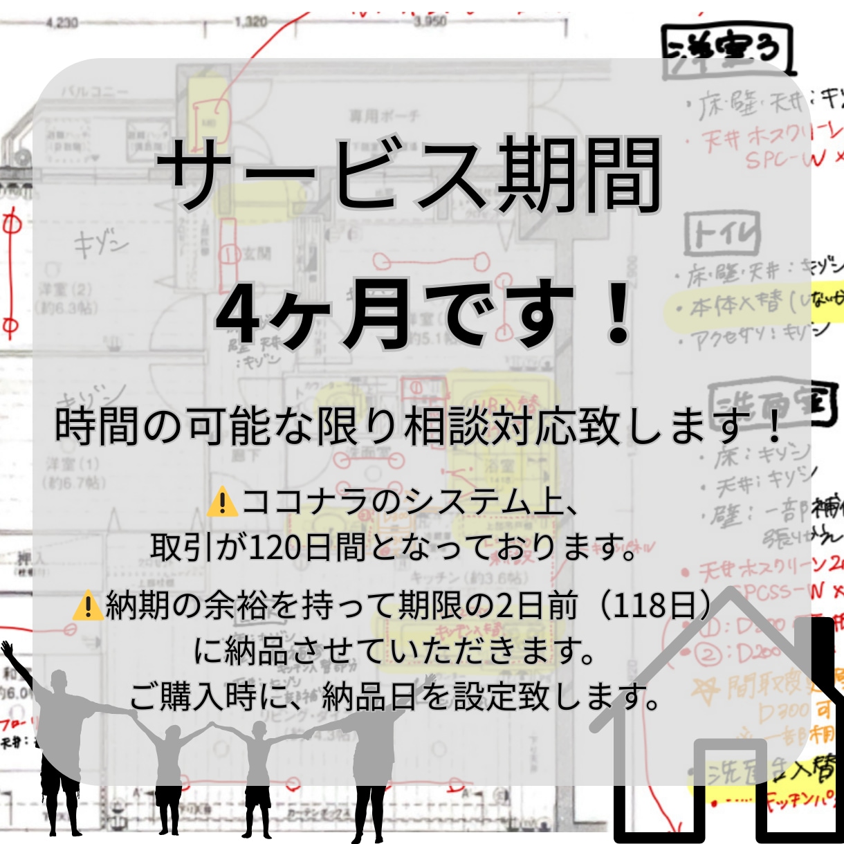 現役建築士&ICママが間取りを4ヶ月サポートします 間取り•電気•照明等、納得いくまで一緒に考えましょう！ イメージ3