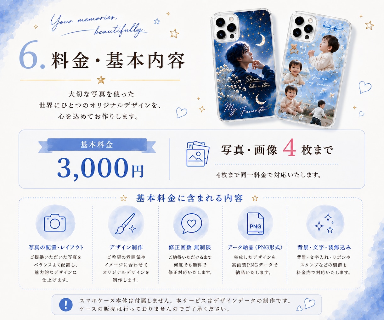 写真や画像でスマホケース用デザイン作ります お気に入りの写真や画像をデザイン♪ イメージ6