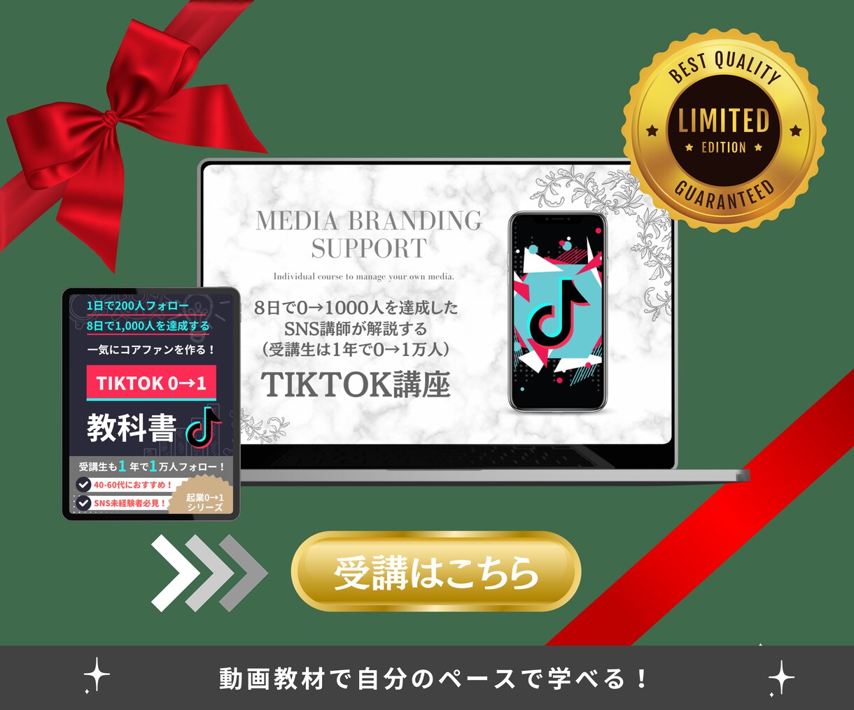 企業3社のTIKTOK講師が動画講座で教えます 1日で258人、8日で1,002人フォロー達成 イメージ1