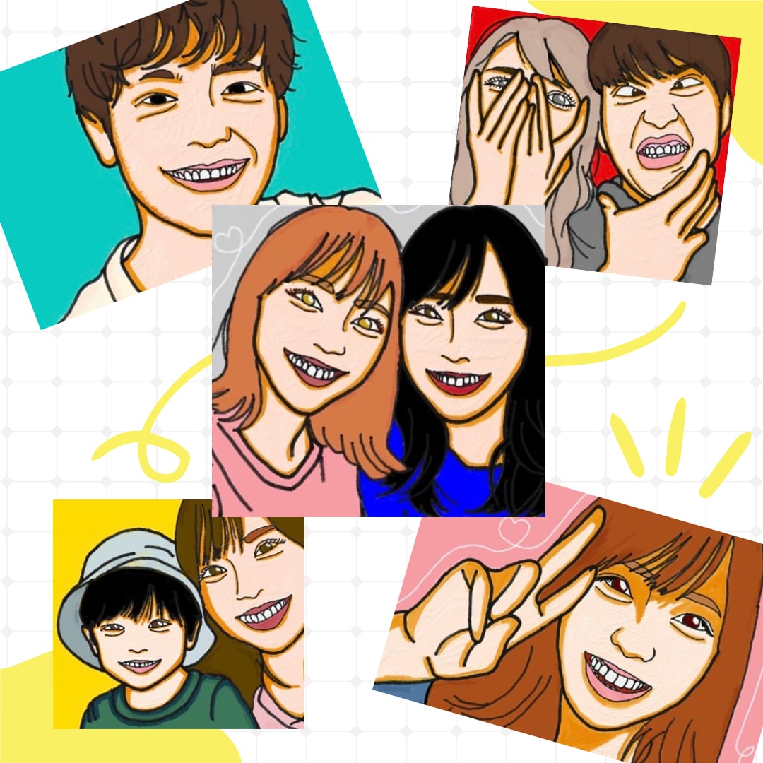目を引く！圧倒的にPOPで独特！な似顔絵描きます アイコン/名刺/ビジネス/SNS/チラシなどにご利用下さい！ イメージ1