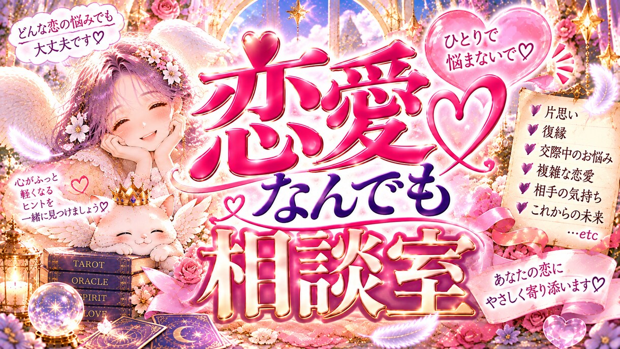 その恋愛のお悩み、こっそりお聞きして心を軽くします 心のモヤモヤをすぐにふわっと明るく✨素早くお悩みにアプローチ イメージ7