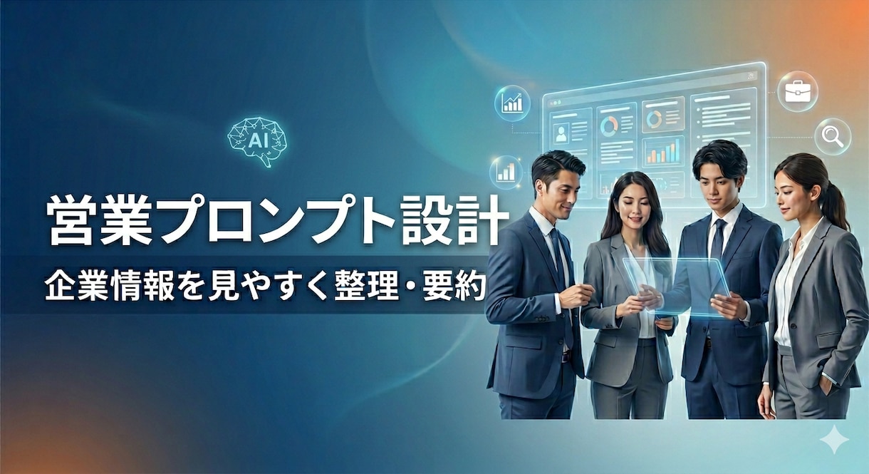 営業職向けAIプロンプト設計します AIで企業情報を見やすく整理・要約 イメージ1