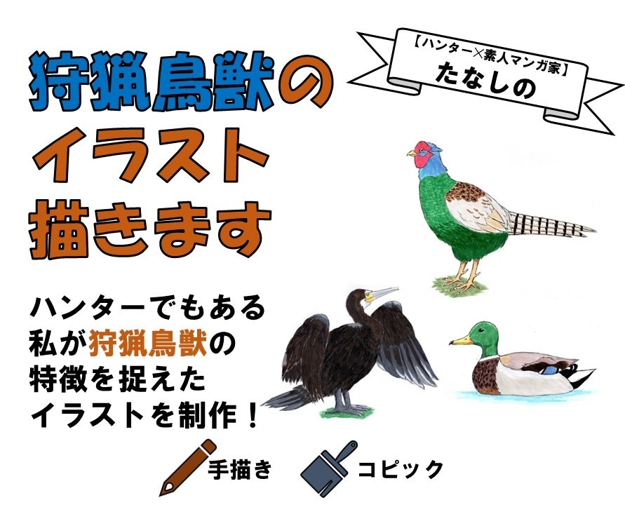 狩猟鳥獣のイラスト描きます ハンターでもある私が狩猟鳥獣の特徴を捉えたイラストを制作！ イメージ1