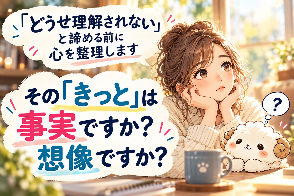 どうせ理解されない と諦める前に心を整理します その「きっと」は事実ですか？想像ですか？ イメージ3