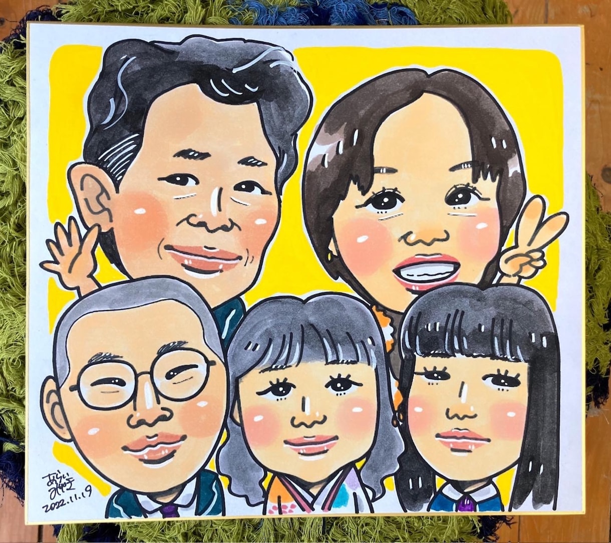 フジTV「いいとも！」似顔絵マスターが描きます 色紙に5名様の特大色紙似顔絵(45×45センチ) イメージ1